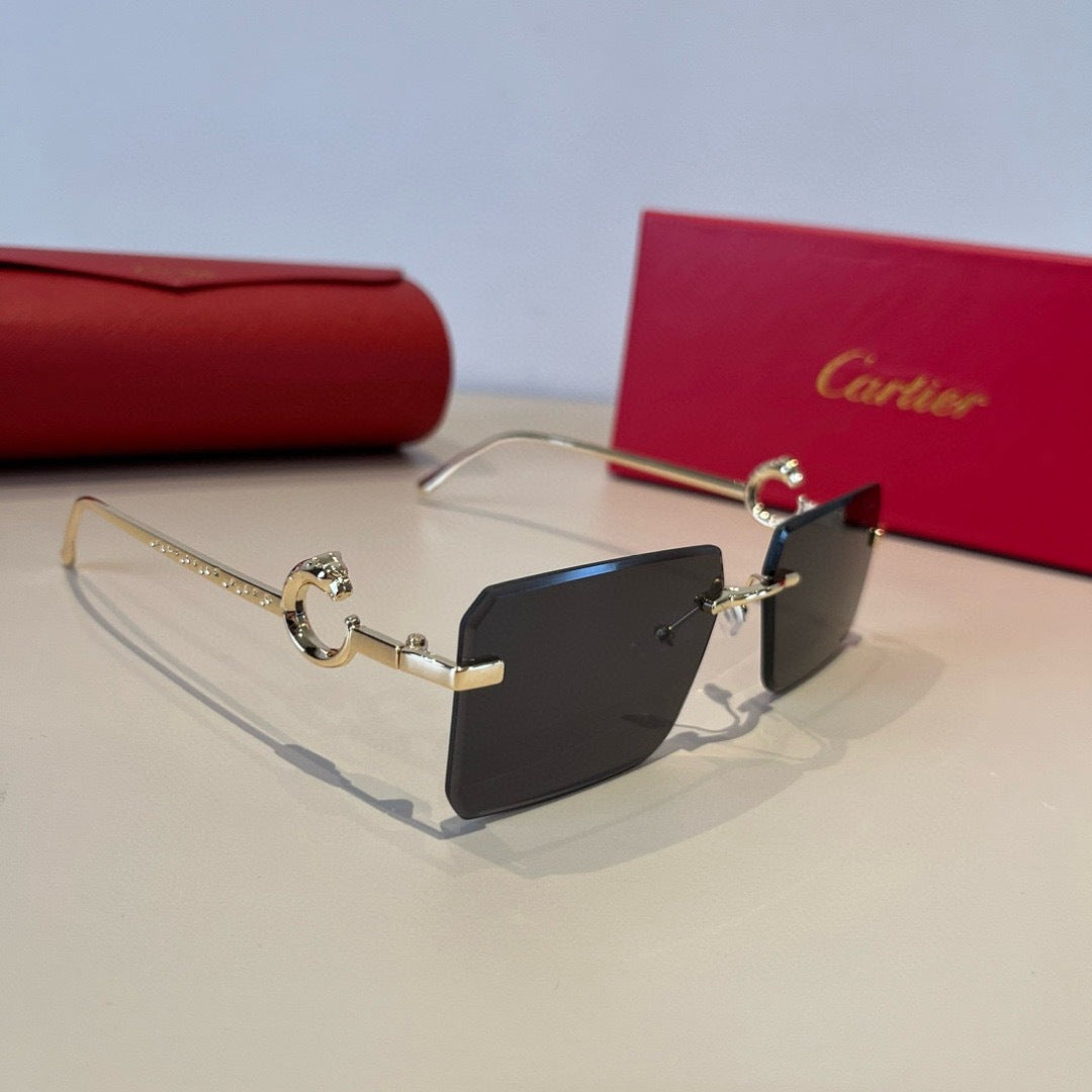 Cartier Lightweight Metal Rimless Silver Lens Sunglasses for Men & Wo - 432401