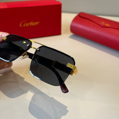 Cartier Lightweight Metal Rimless Silver Lens Sunglasses for Men & Wo - 465759 - detail image 6
