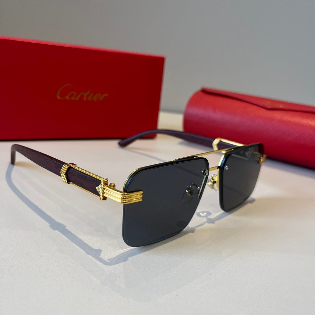 Cartier Lightweight Metal Rimless Silver Lens Sunglasses for Men & Wo - 432201