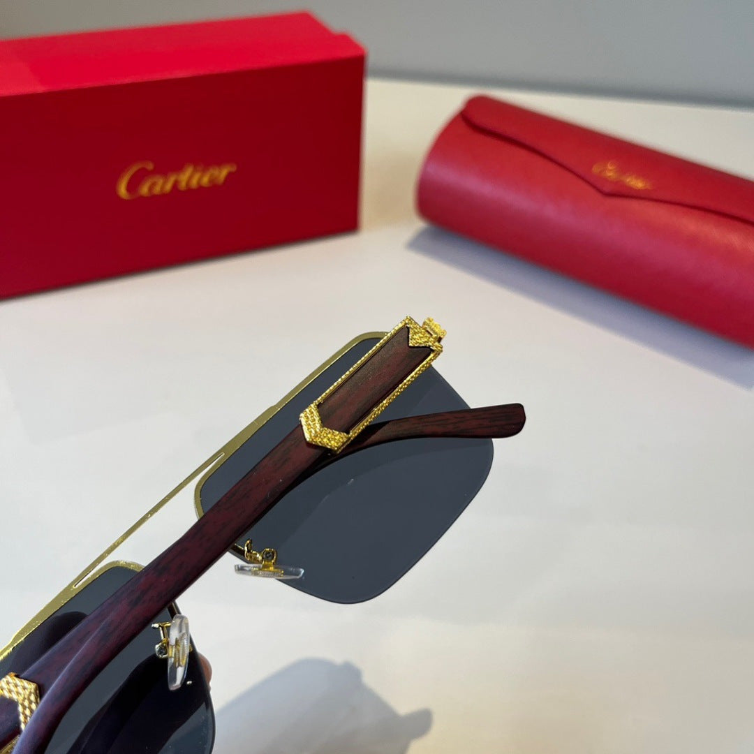 Cartier Lightweight Metal Rimless Silver Lens Sunglasses for Men & Wo - 465759 - detail image 5