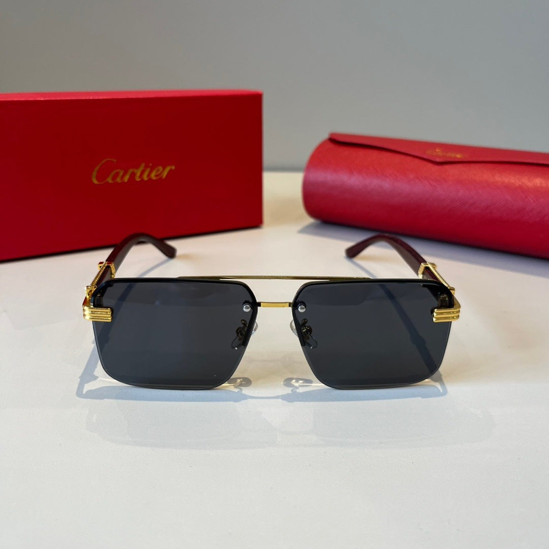 Cartier Lightweight Metal Rimless Silver Lens Sunglasses for Men & Wo - 465759 - detail image 2