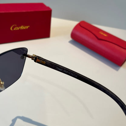Cartier Lightweight Metal Rimless Black Lens Sunglasses for Men & Wom - 465760 - detail image 8