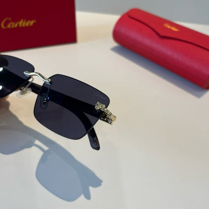 Cartier Lightweight Metal Rimless Black Lens Sunglasses for Men & Wom - 465760 - detail image 5