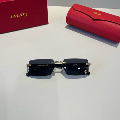 Cartier Lightweight Metal Rimless Black Lens Sunglasses for Men & Wom - 432204 - detail image 6