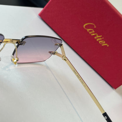 Cartier Lightweight Metal Rimless Silver Lens Sunglasses for Men & Wo - 465859 - detail image 9
