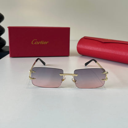 Cartier Lightweight Metal Rimless Silver Lens Sunglasses for Men & Wo - 465843 - detail image 2