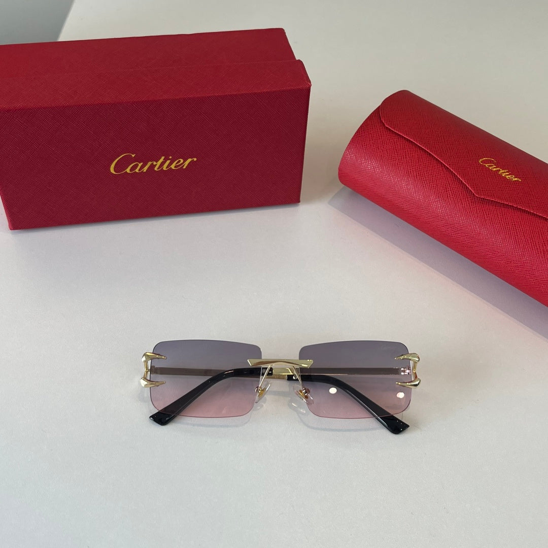 Cartier Lightweight Metal Rimless Silver Lens Sunglasses for Men & Wo - 465859 - detail image 4