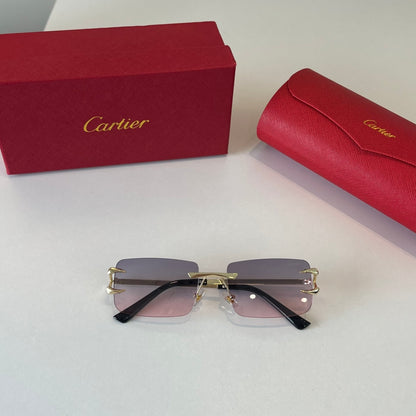 Cartier Lightweight Metal Rimless Silver Lens Sunglasses for Men & Wo - 465859 - detail image 4