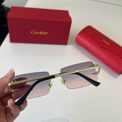 Cartier Lightweight Metal Rimless Silver Lens Sunglasses for Men & Wo - 465843 - detail image 6
