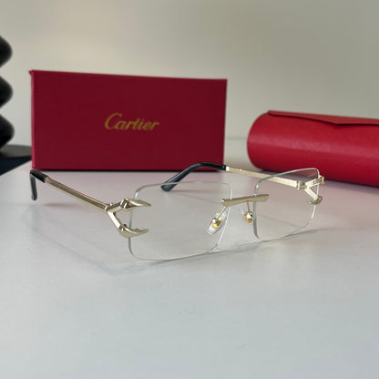 Cartier Lightweight Metal Rimless Silver Lens Sunglasses for Men & Wo - 487269
