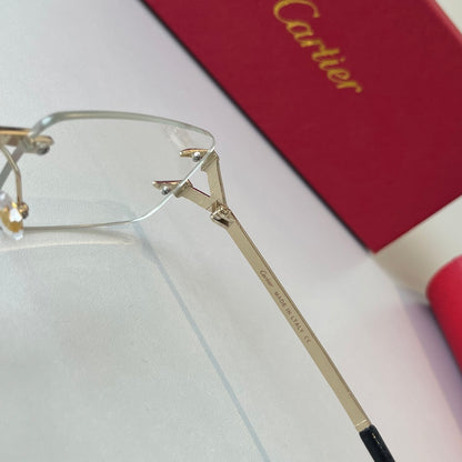 Cartier Lightweight Metal Rimless Silver Lens Sunglasses for Men & Wo - 487269 - detail image 9