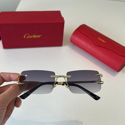 Cartier Lightweight Metal Rimless Silver Lens Sunglasses for Men & Wo - 465845 - detail image 5