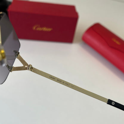 Cartier Lightweight Metal Rimless Silver Lens Sunglasses for Men & Wo - 465861 - detail image 10