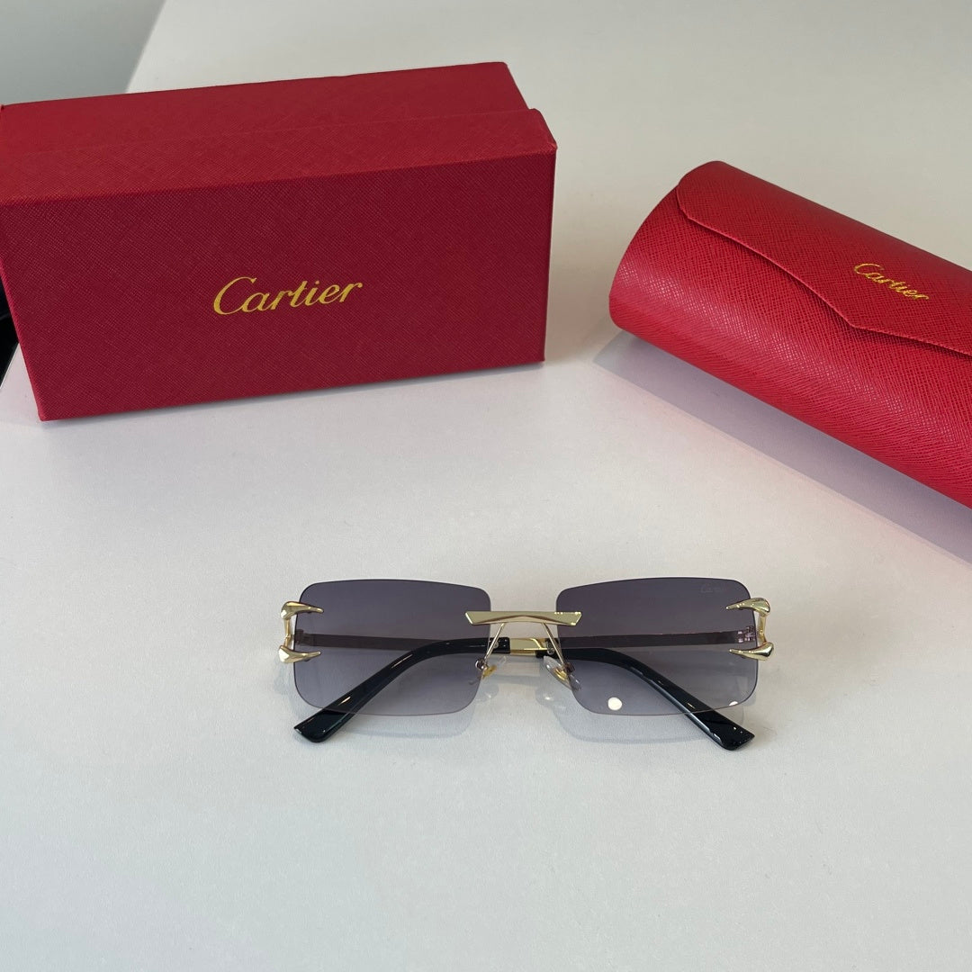 Cartier Lightweight Metal Rimless Silver Lens Sunglasses for Men & Wo - 487270 - detail image 4
