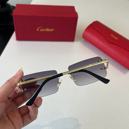 Cartier Lightweight Metal Rimless Silver Lens Sunglasses for Men & Wo - 487270 - detail image 8