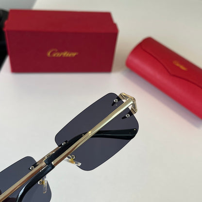 Cartier Lightweight Metal Rimless Silver Lens Sunglasses for Men & Wo - 487271 - detail image 6