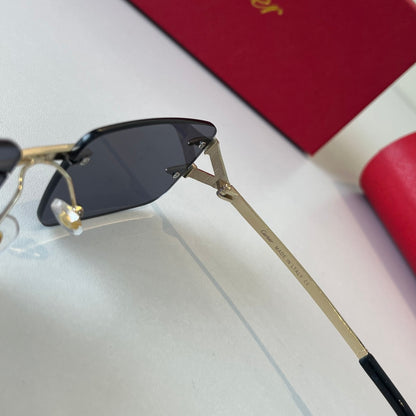 Cartier Lightweight Metal Rimless Silver Lens Sunglasses for Men & Wo - 465846 - detail image 9