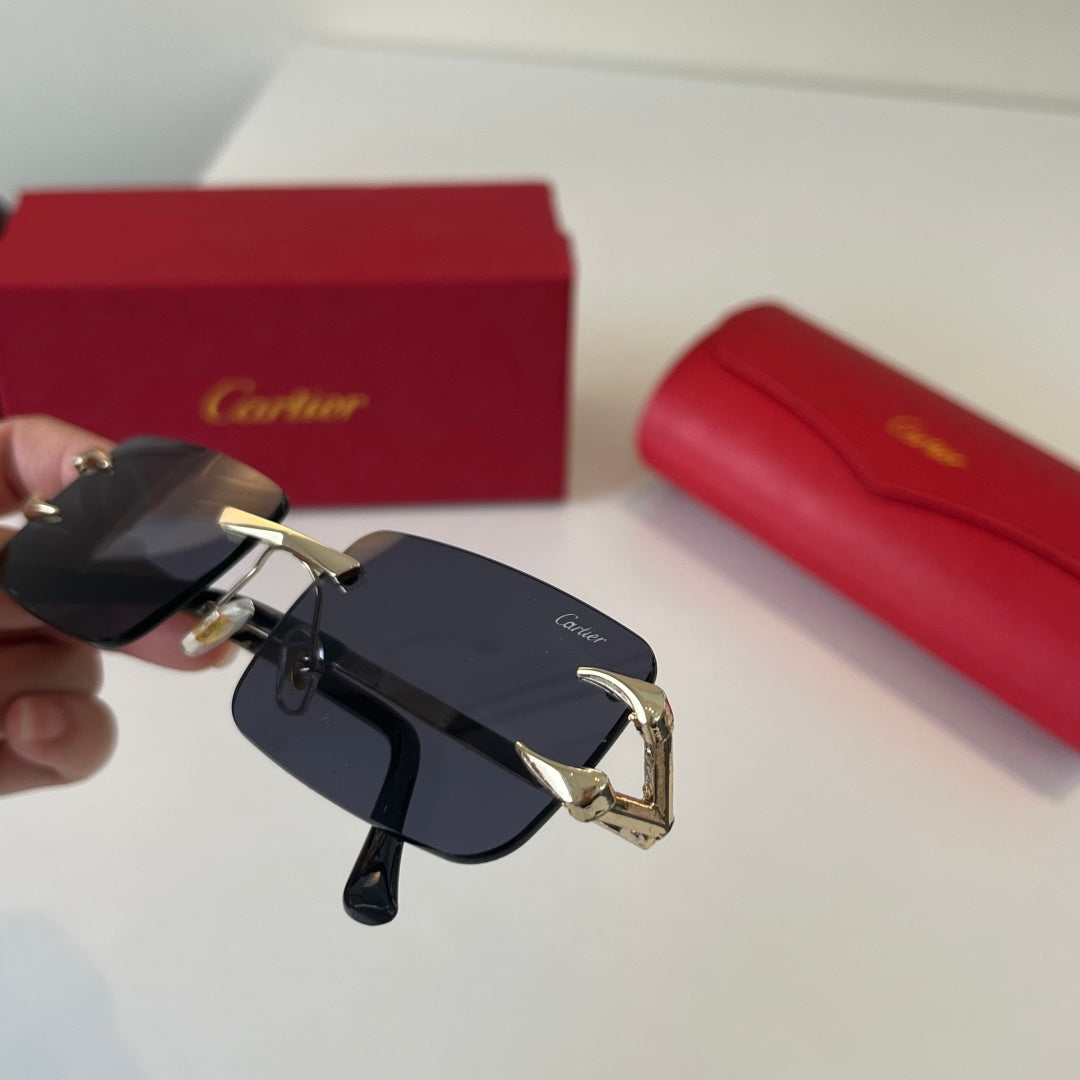 Cartier Lightweight Metal Rimless Silver Lens Sunglasses for Men & Wo - 465862 - detail image 5