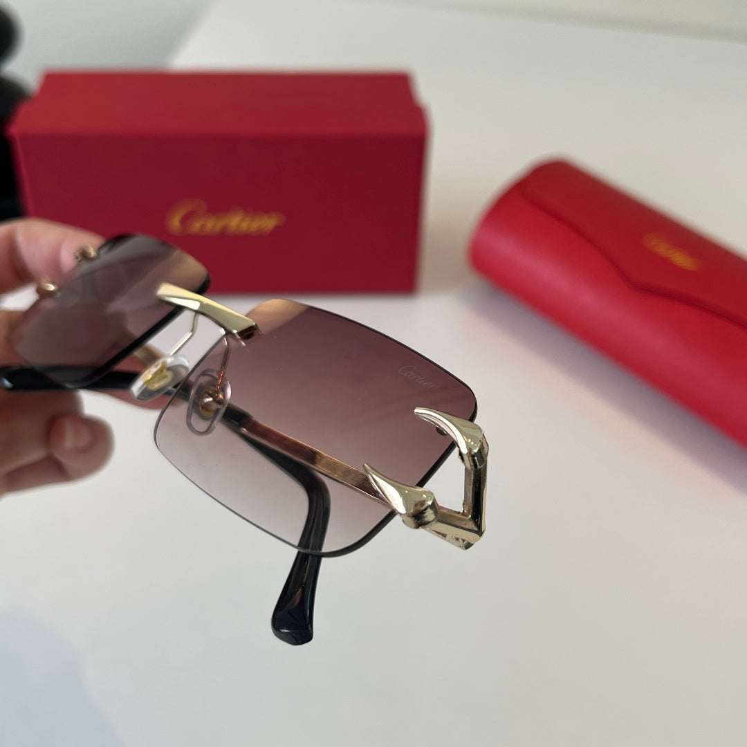 Cartier Lightweight Metal Rimless Red Lens Sunglasses for Men & Women - 487272 - detail image 4