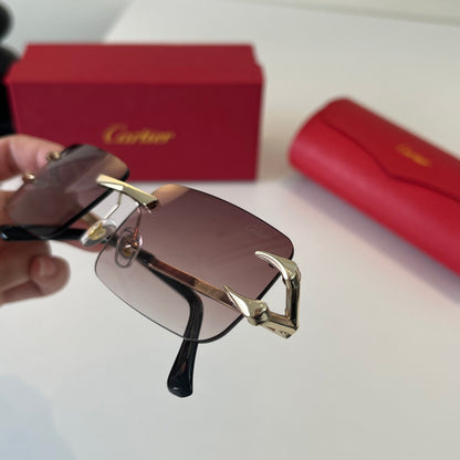 Cartier Lightweight Metal Rimless Red Lens Sunglasses for Men & Women - 465847 - detail image 4