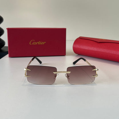 Cartier Lightweight Metal Rimless Red Lens Sunglasses for Men & Women - 465847 - detail image 2