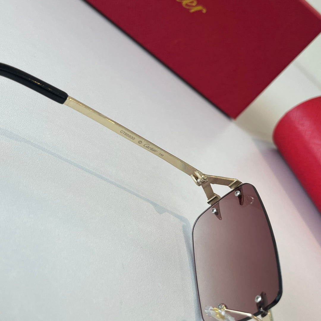 Cartier Lightweight Metal Rimless Red Lens Sunglasses for Men & Women - 465863 - detail image 8