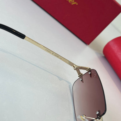 Cartier Lightweight Metal Rimless Red Lens Sunglasses for Men & Women - 465863 - detail image 8