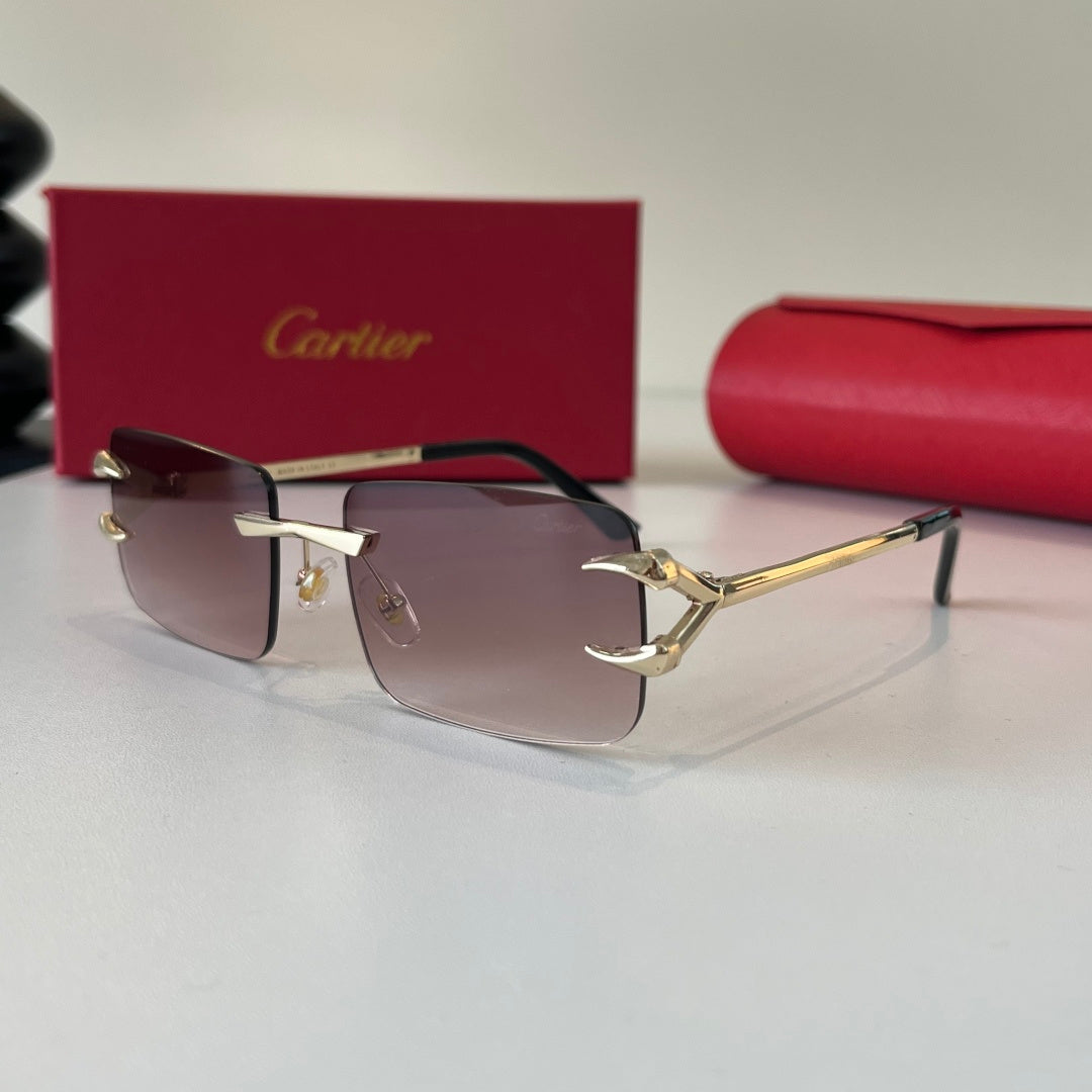 Cartier Lightweight Metal Rimless Red Lens Sunglasses for Men & Women - 465847 - detail image 3