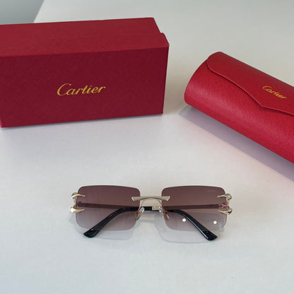 Cartier Lightweight Metal Rimless Red Lens Sunglasses for Men & Women - 465847 - detail image 5