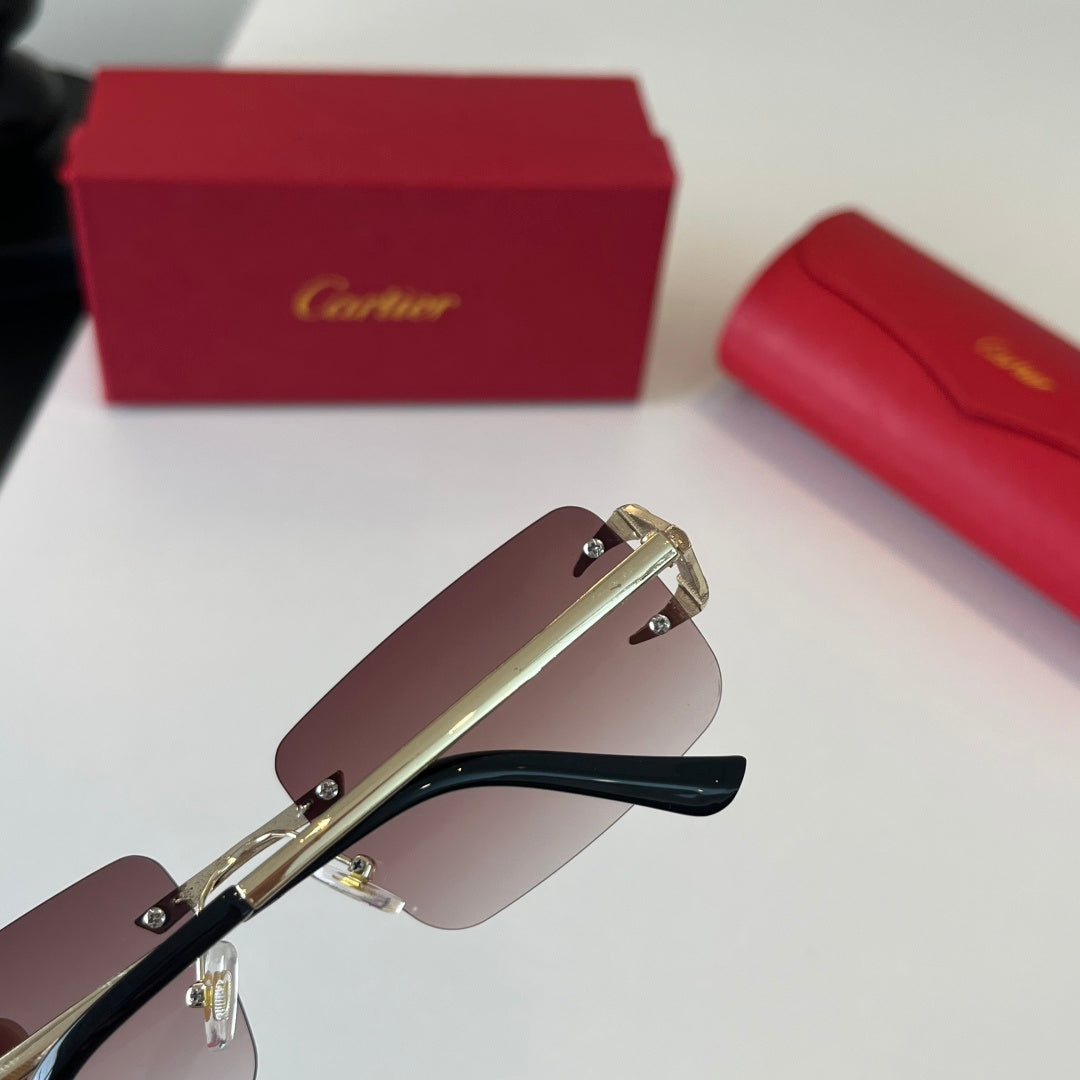 Cartier Lightweight Metal Rimless Red Lens Sunglasses for Men & Women - 465863 - detail image 6