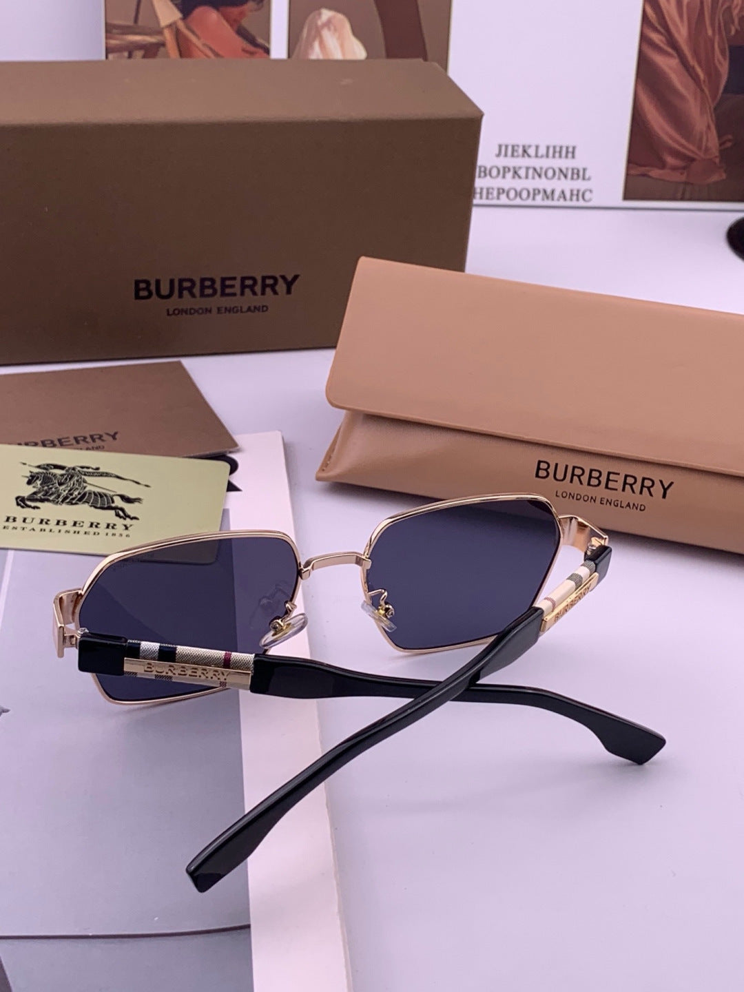 Burberry 101 Aviator Blue Lens Sunglasses for Men - 465954 - detail image 5