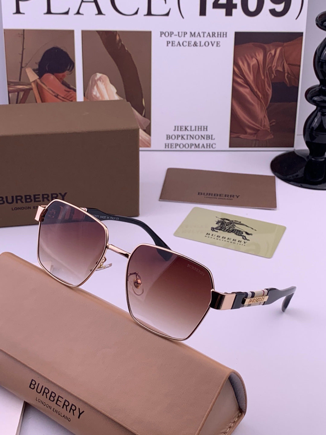 Burberry 101 Aviator Purple Lens Sunglasses for Men - 465955