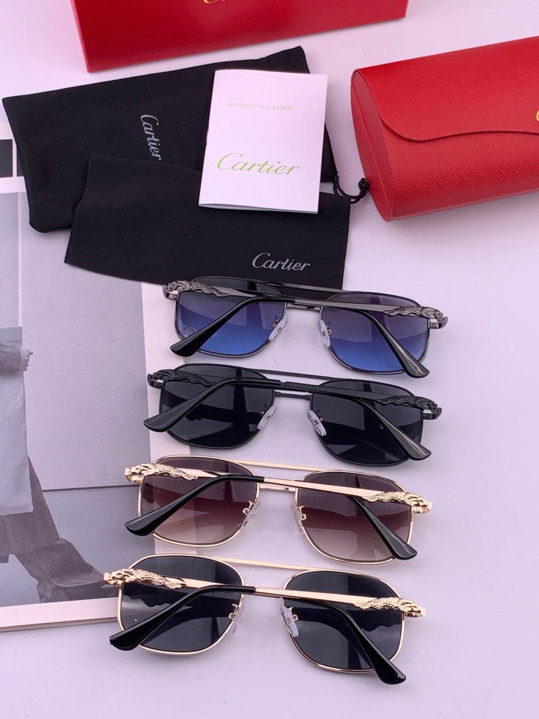 Cartier K61758 Fashion Pink Lens Sunglasses for Men & Women - 465872 - detail image 6