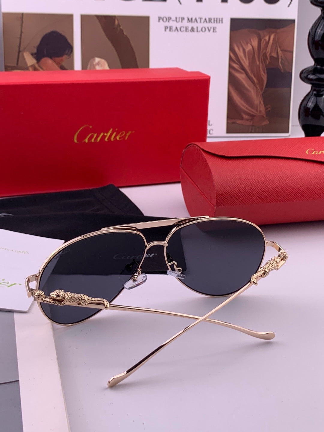 Cartier K41758 Fashion Red Lens Sunglasses for Men & Women - 465874 - detail image 6