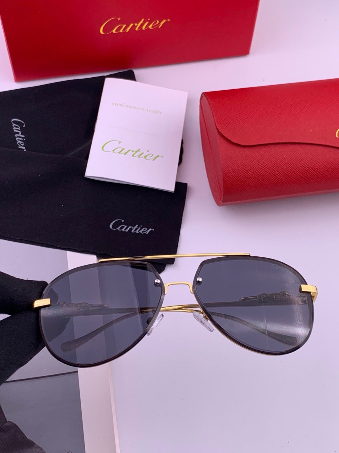 Cartier K21758 Fashion Black Lens Sunglasses for Men & Women - 465876