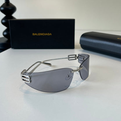 Balenciaga Rectangular Silver Lens Sunglasses for Men & Women - 487538 - detail image 4