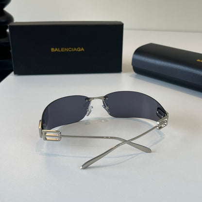 Balenciaga Rectangular Silver Lens Sunglasses for Men & Women - 466024 - detail image 5