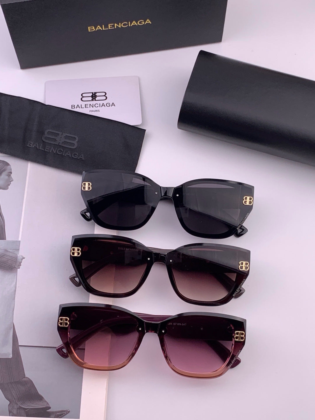 Balenciaga BL1350 Metal Fashion Black Lens Sunglasses for Men & Women - 466050 - detail image 3