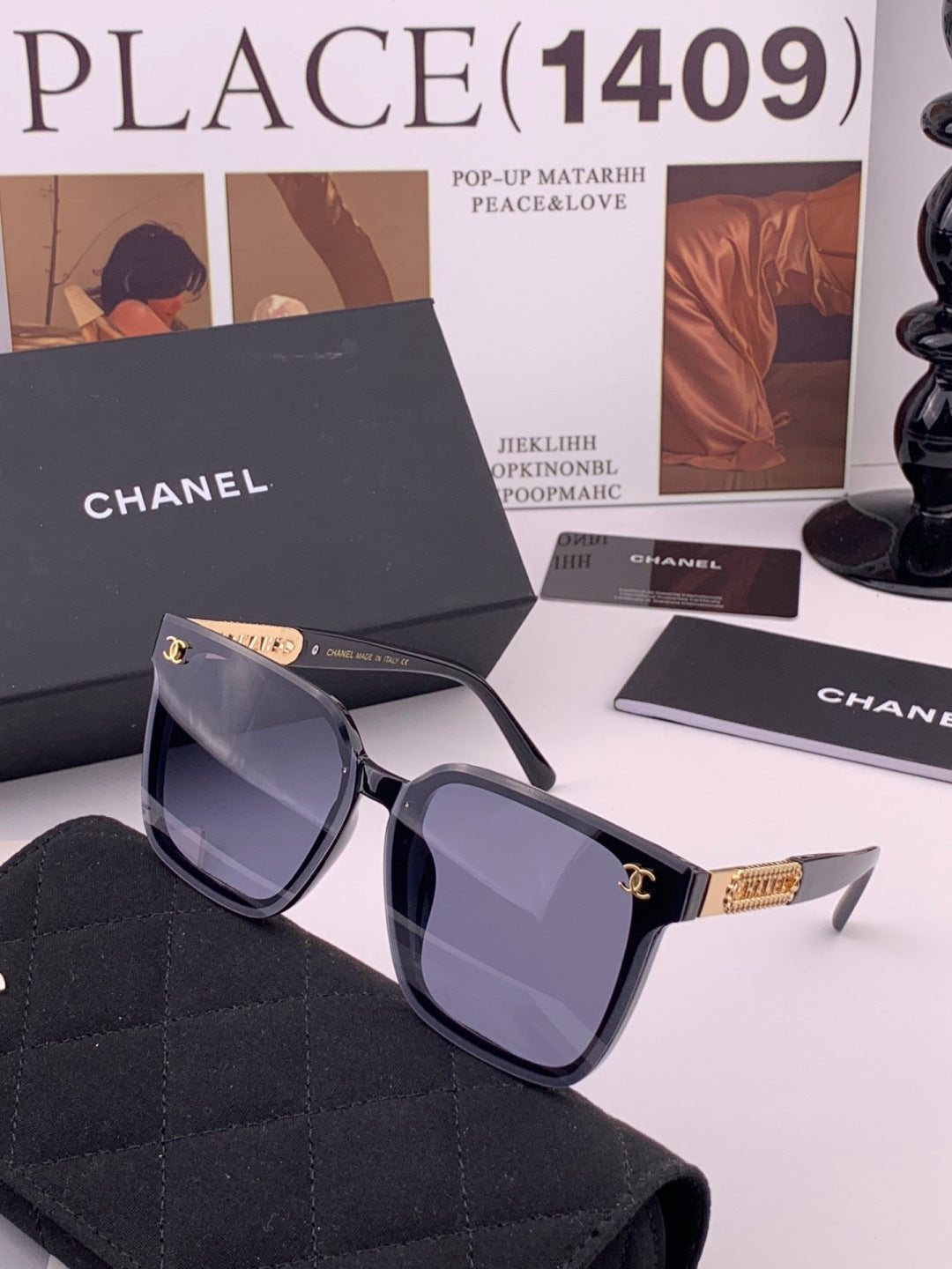 Chanel CH07003 Fashion Black Lens Sunglasses for Men & Women - detail image 2