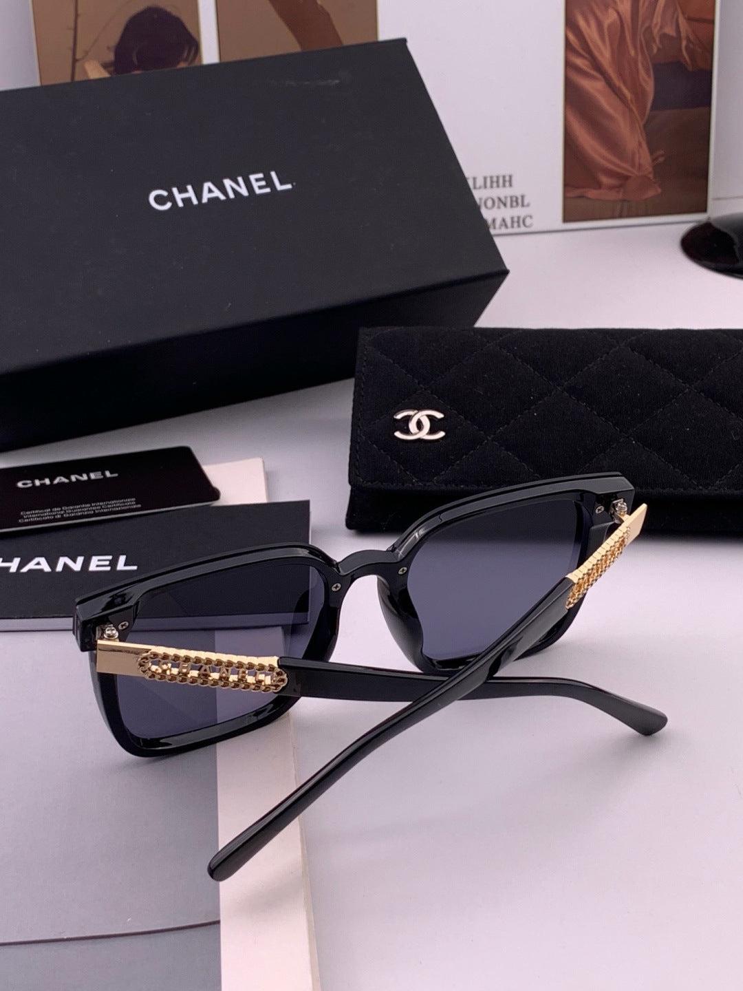 Chanel CH07003 Fashion Black Lens Sunglasses for Men & Women - detail image 7