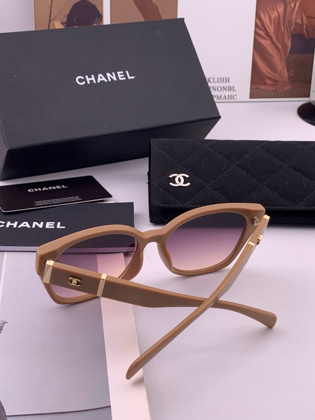 Chanel CH47004 Oversized Purple Lens Sunglasses for Men & Women - 493585 - detail image 7