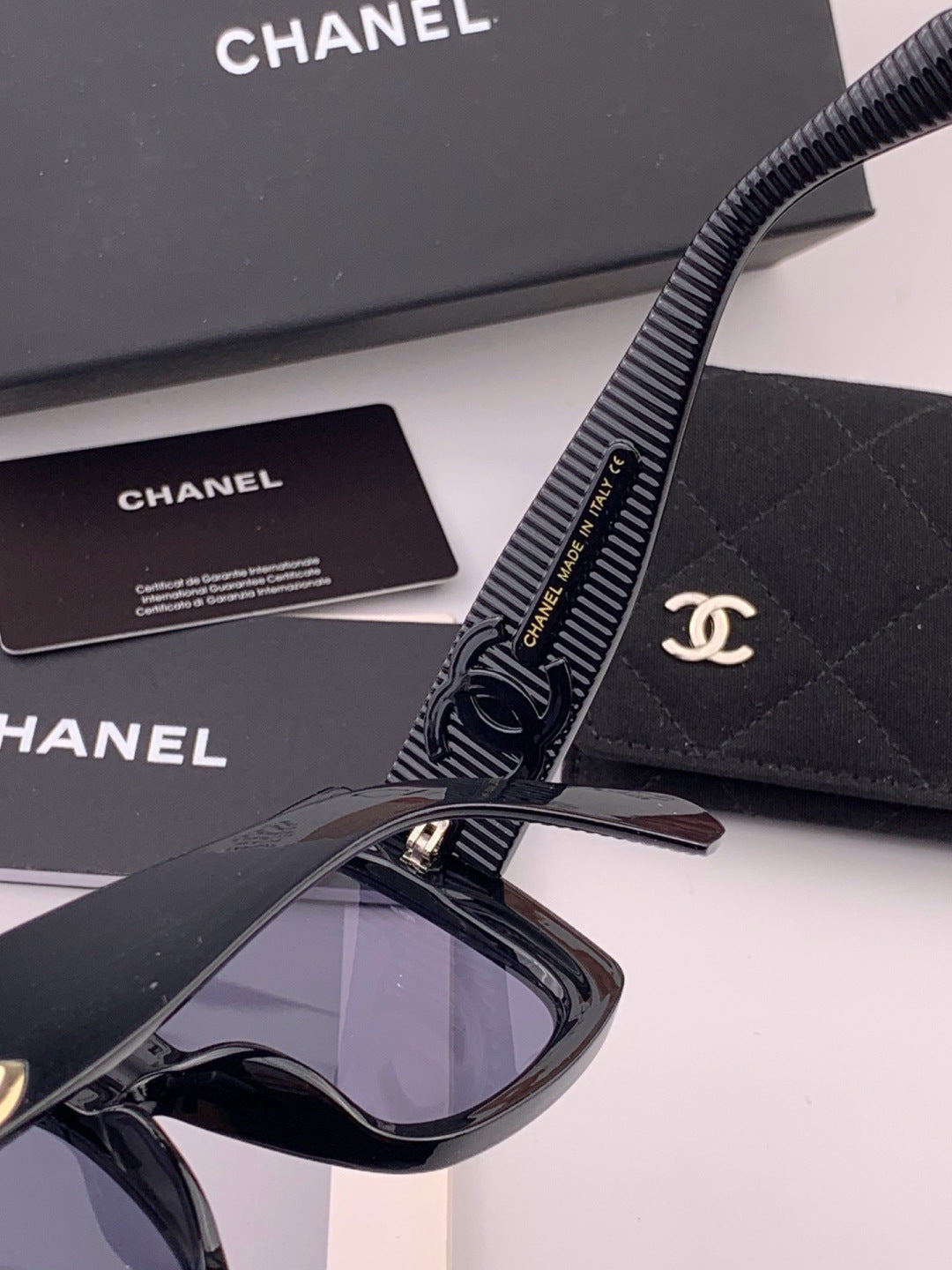 Chanel CH17005 Oversized Black Lens Sunglasses for Men & Women - detail image 6
