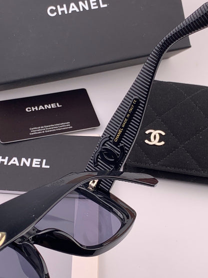 Chanel CH17005 Oversized Black Lens Sunglasses for Men & Women - detail image 6