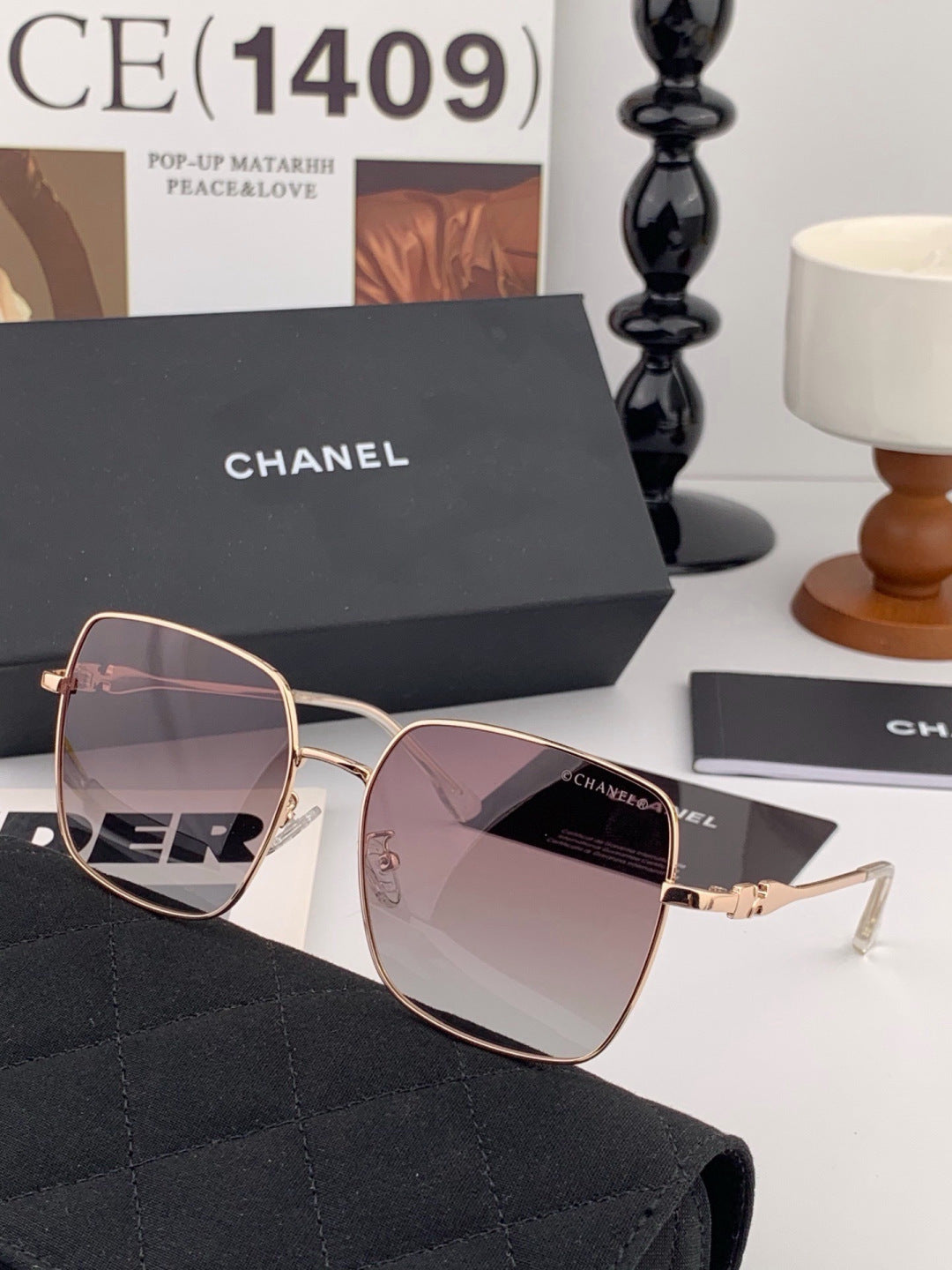 Chanel CH25813 Fashion Gold Lens Sunglasses for Men & Women - detail image 6