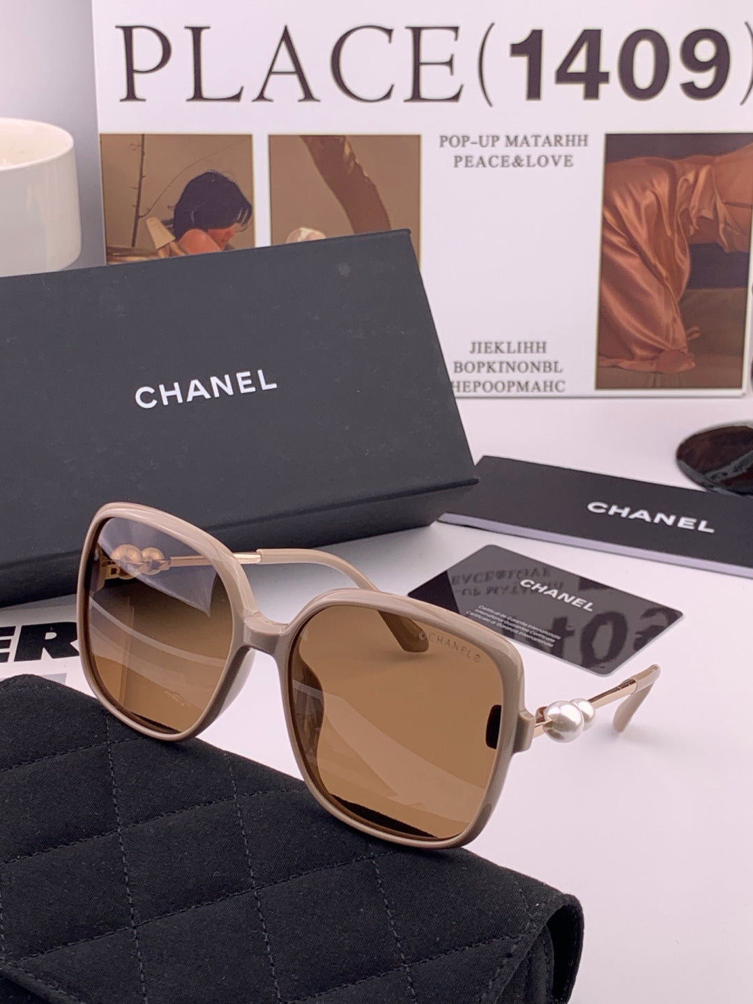 Chanel CH5786 Polarized Oversized Gray Lens Sunglasses for Men & Women - detail image 6