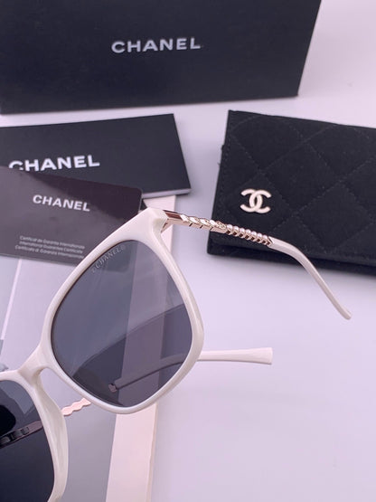 Chanel CH2753 Metal Square Gold Lens Sunglasses for Men & Women - detail image 5