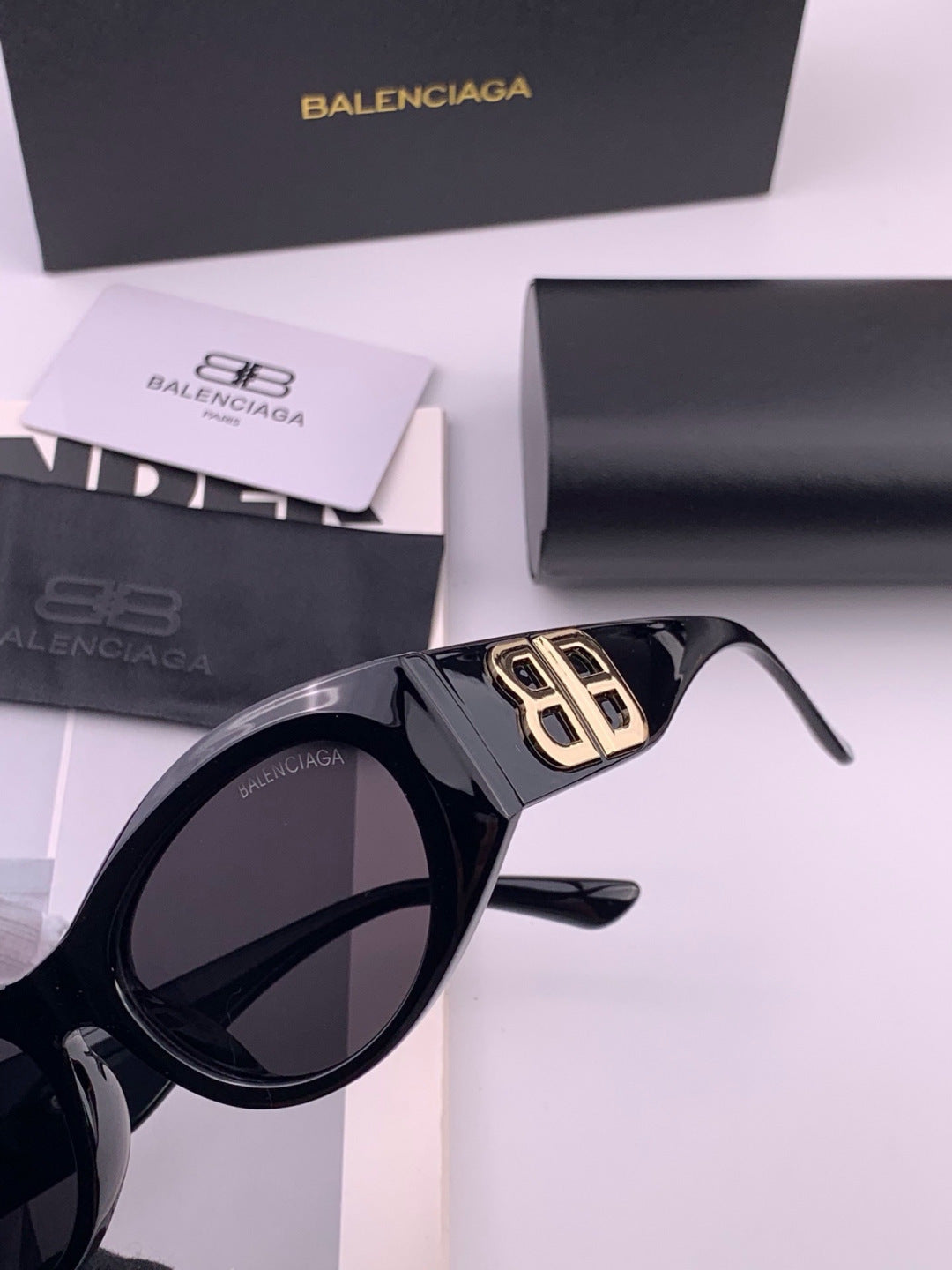 Balenciaga BL2992 Polarized Metal Fashion Black Lens Sunglasses - detail image 5