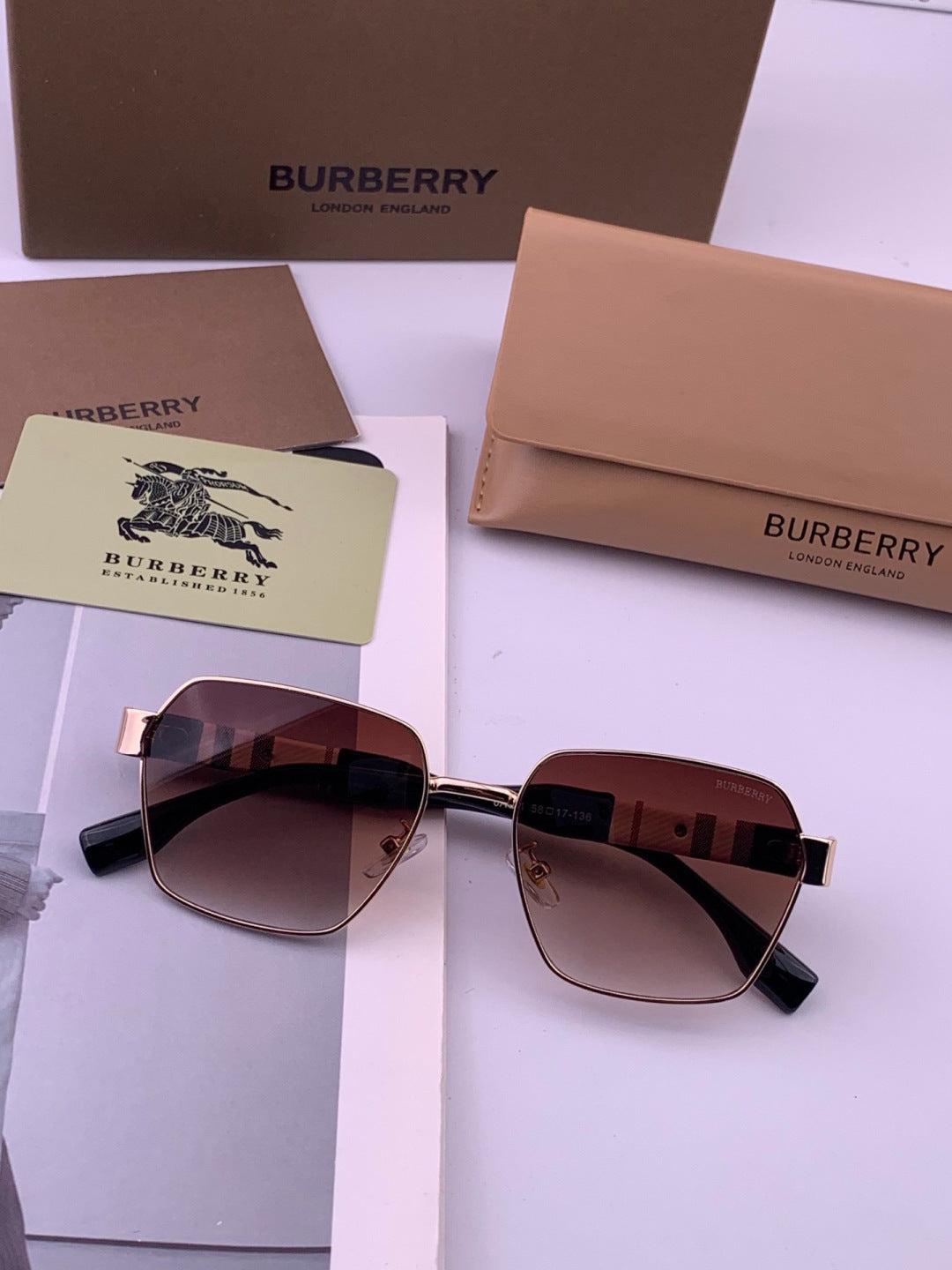 Burberry 101 Aviator Purple Lens Sunglasses for Men - detail image 6
