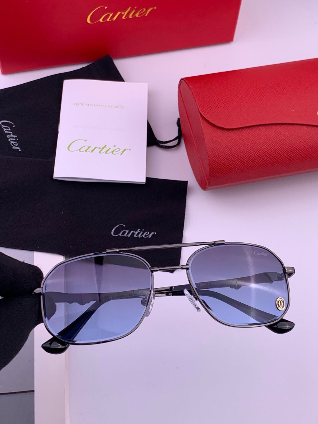 Cartier K61758 Fashion Pink Lens Sunglasses for Men & Women