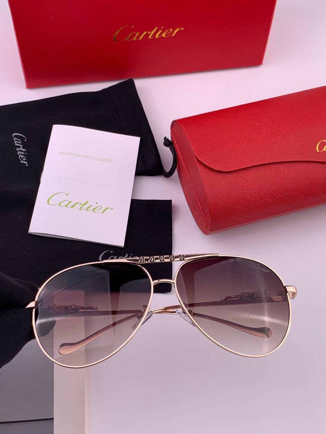 Cartier K41758 Fashion Black Lens Sunglasses for Men & Women - detail image 3